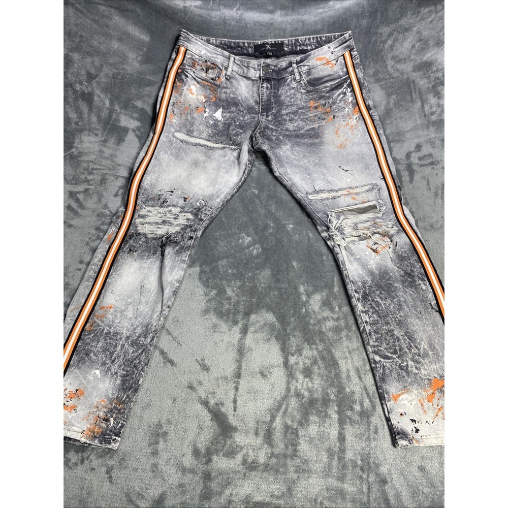 Jordan Craig Legacy Edition Jean Mens 40x32 Splat‎ Stretch Paint Distressed Y2K
